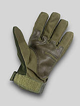 Рукавички на флісі Oakley Олива повнопалі тактичні рукавички із захистом кісточок, фото 3