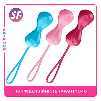 Вагінальні кульки Original Satisfyer Power Balls (3 пари), діаметр 3,4 см, вага 60-76-92 г, з кулькою всередині