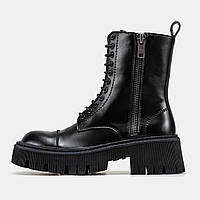 Женские ботинки Balenciaga Boots Tractor Black, черные кожаные боты баленсиага трактор баленсияга