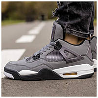 Мужские кроссовки Nike Air Jordan 4 Retro Cool Grey, серые кожаные кроссовки найк аир джордан 4 ретро