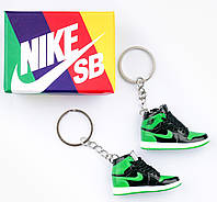 Мини обувь, фингер шузы, брелок Nike AIR Jordan Blk Green + коробка Color