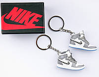 Мини обувь, фингер шузы, брелок Nike AIR Jordan Grey Wht + коробка Black