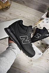 Чоловічі зимові кросівки New Balance 574 Winter Black (Чорні) Нью Баланс 574 нубук високі утеплені хутром
