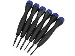 Викрутки прицезійні SL1.6, SL2.0 мм, PH00, PH0, T5, T6 CrV6150, HRC 51-54 кейсі, ТМ Kubis