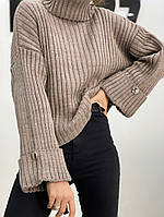 Супер модный и стильный женский свитер/гольф/кофта Длинный рукав, под горло. Вязка. 42-46 Цвета 5