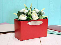 Коробка для квітів 16*10*7см Бордова ТМ УПАКОВКИН Solmir