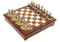 Шахматная доска с выдвижным ящиком и традиционными фигурами "Classico" от итальянского бренда Italfama