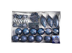 Набір ялинкових прикрас синій 25шт/наб R90666 ТМ STENSON