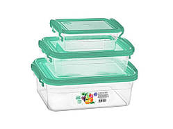 Набір пл. конт. з кр. 3пр. (2,5л1,2л0,55л) мятний (58м) ТМ НАРОДНИЙ ПРОДУКТ