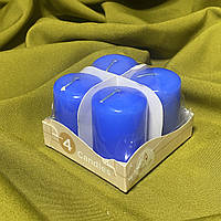 Декоративна матова свічка із соєвого воску Адвентова, блакитна 4 в 1