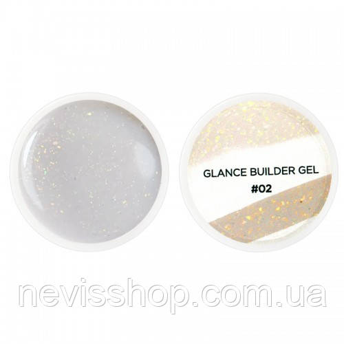 Гель для нарощування Couture Colour Glance Builder Gel 02. молочно-кремовий з шимером. 15 мл