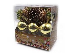 Набір ялинкових прикрас Merry Christmas 18шт PVC 6527-P1-55 ТМ КИТАЙ