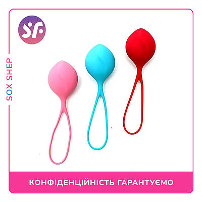 Вагінальні кульки Original Satisfyer Strengthening Balls (3 шт.), діаметр 3,8 см, вага 62-82-98г, монолітні