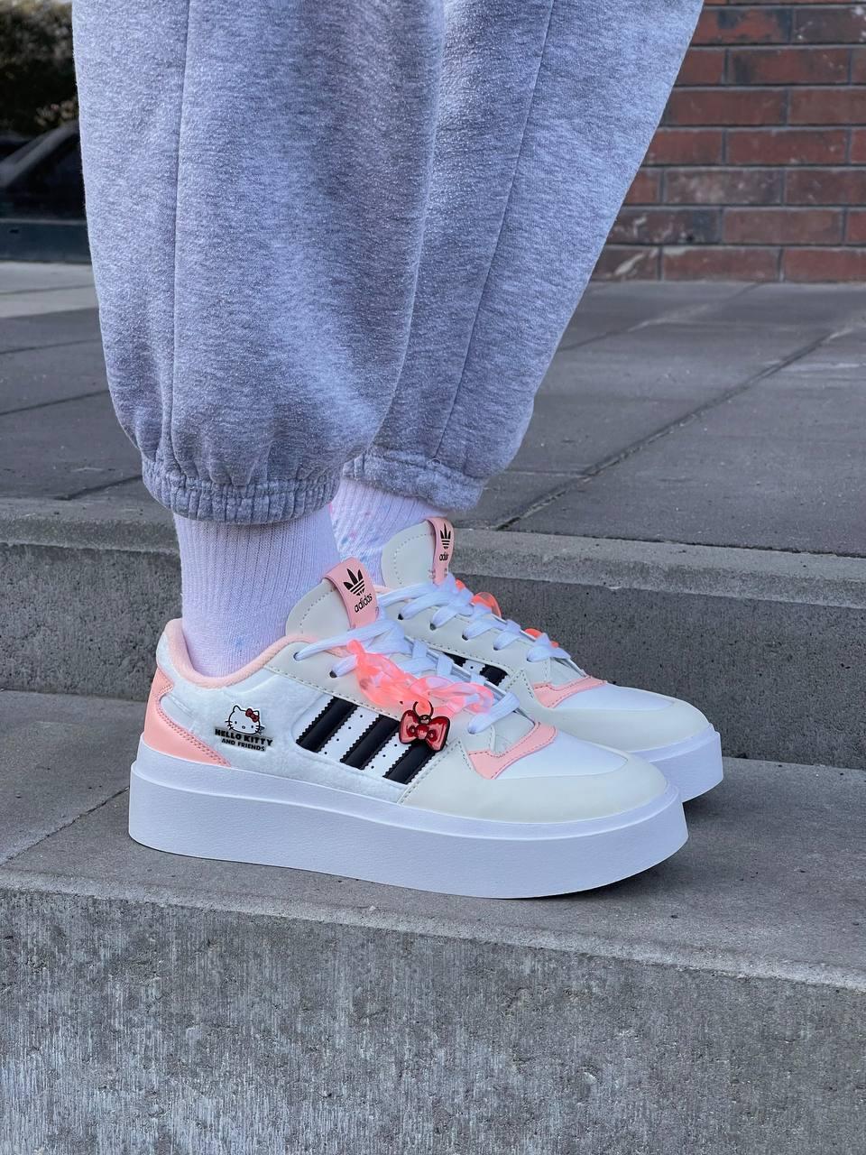 Жіночі Кросівки Adidas Forum Bonega x Hello Kitty Platform / Адідас Форум Бонега Хеллоу Кітті Платформ Білі