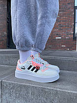 Жіночі Кросівки Adidas Forum Bonega x Hello Kitty Platform / Адідас Форум Бонега Хеллоу Кітті Платформ Білі, фото 5