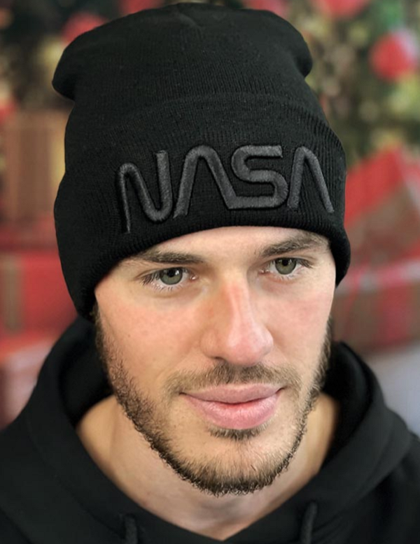 Чоловіча шапка демісезонна чорний «Nasa» 718W, фото 1