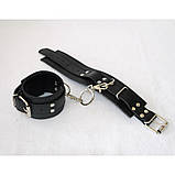 Наручники преміум класу БДСМ із натуральної шкіри чорного кольору Scappa Кайф, фото 2