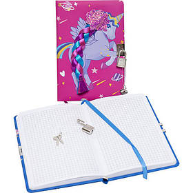Щоденник-блокнот для дівчинки на замочці Єдиноріг 19*12,5см, 96 листів