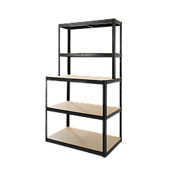 Стелаж металевий поличковий 180х100х60 Металевий стелаж у підвал макс. 175 кг на полку МДФ чорний