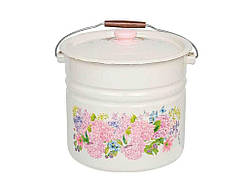 Відро ем. 12л /2 з кришкою Анабель (молочна) (І1224/2)ТМ IDILIA ТМ IDILIA