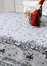 Скатертина новорічна лляна 110х150 см Святвечір, фото 3