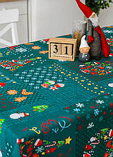 Скатертина новорічна лляна 110х150 см Чарівні історії, фото 4