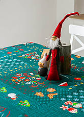 Скатертина новорічна лляна 110х150 см Чарівні історії, фото 5