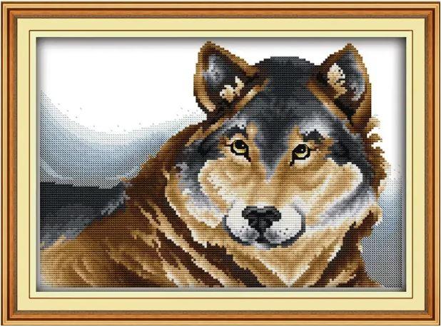 Набір для вишивання за нанесеною на канву схемою "German shepherd dog". AIDA 14CT printed, 38*28 см