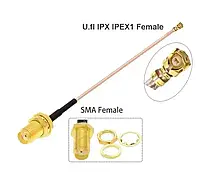 Кабель антенний SMA F to IPEX-1 female (мама) 15см 150мм перехід