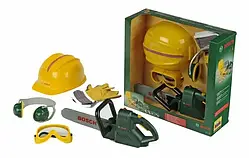 *Дитячий набір з бензопилкою, каскою, рукавицями, окулярами BOSCH Klein 8525