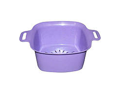 Друшляк 3л з ручкою під миску квадратну лаванда ТМ ПОЛІМЕРАГРО