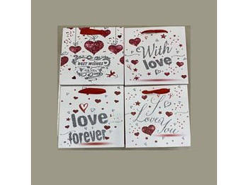 Пакет подарунковий паперовий SS "With Love" 14.5*15*6см R91305-SS