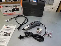 Пряма шліфмашина (гравер) INTERTOOL DT-0517 + 40 насадок гнучкий  вал