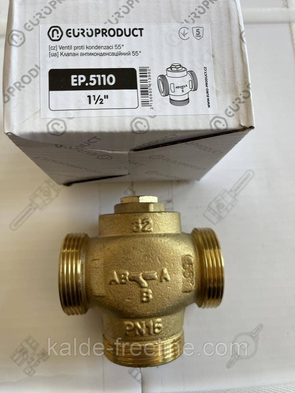 Триходовий термосмесітельний, антиконденсаційний клапан Europroduct DN32 1*1/2" 55°C
