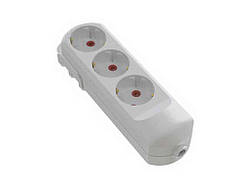 Колодка 3 гнізда з заземленням, біла ТМ Neomax