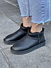 Зимові Жіночі Черевики UGG Classic Ultra Mini Black Leather / УГГ Класік Ультра Міні Лезер Чорні, фото 9