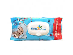 Вологі серветки для дітей 120 клапан Baby без спирту (синя) ТМ Handy fresh