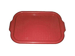 Піднос 445х325х20мм пластиковий прямокутний червоний ТМ Магія Пласт