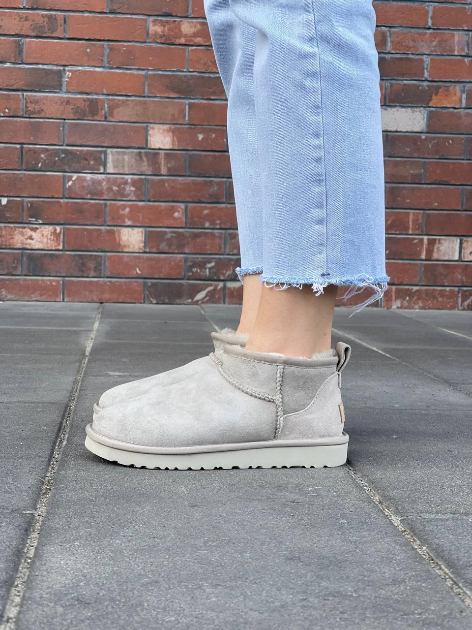 Зимові Жіночі Черевики UGG Classic Ultra Mini Light Grey / УГГ Класік Ультра Міні Світло Сірі