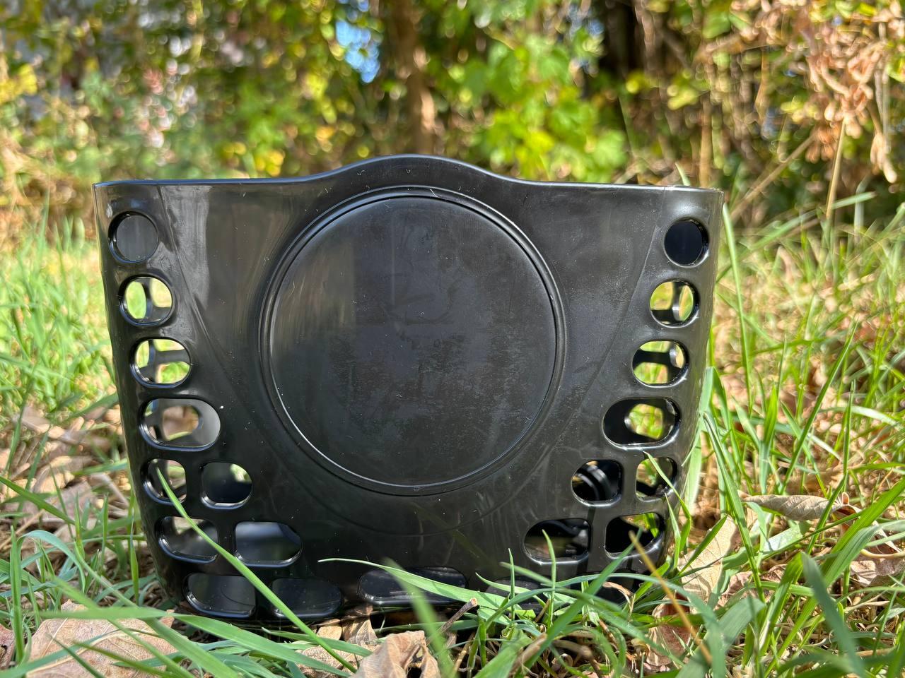 Велокошик для дитячого велосипеда з кріпленням на кермо з пластику чорного кольору, фото 1