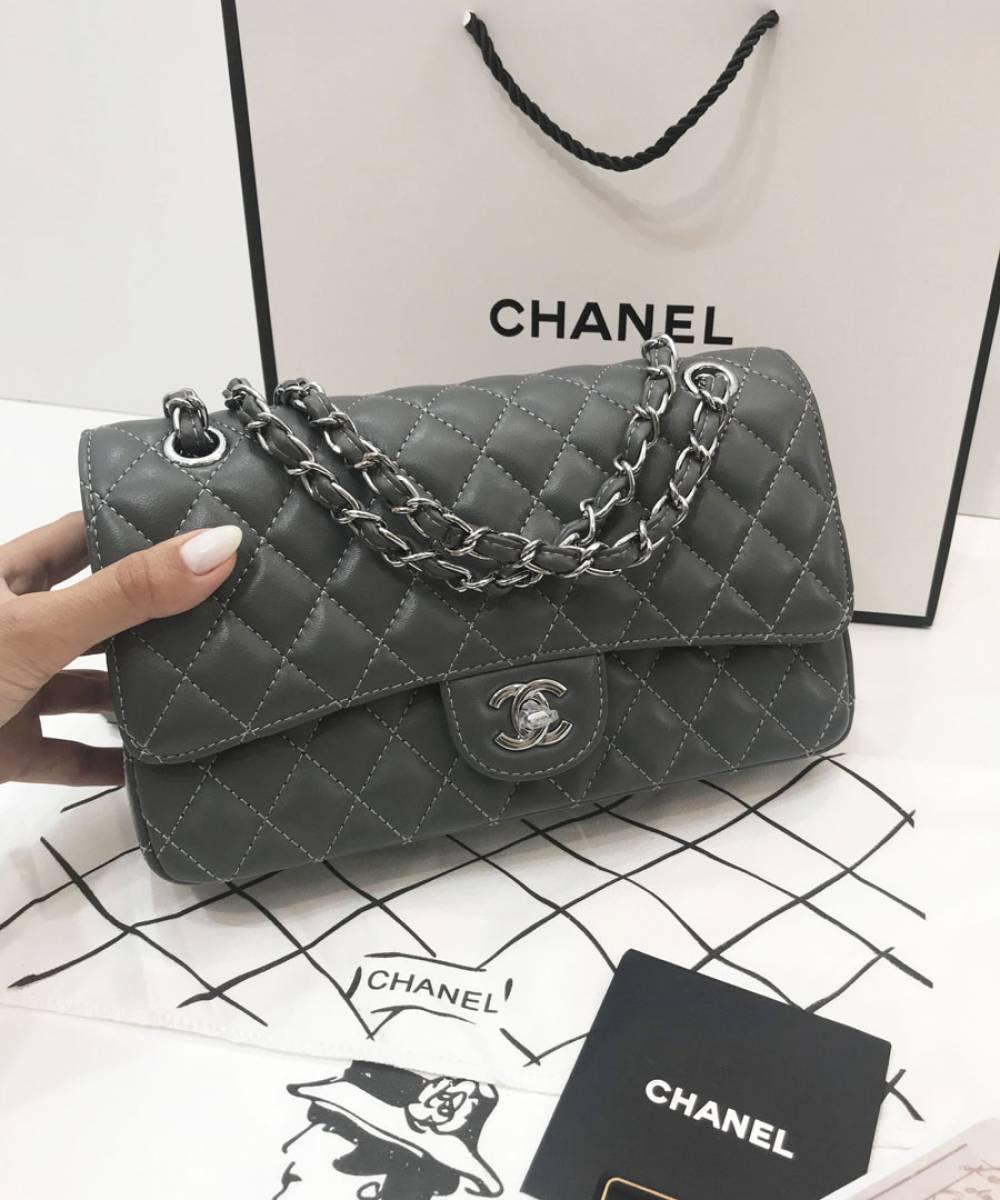 Жіноча сумка Chan-l Classic Flap Bag Grey