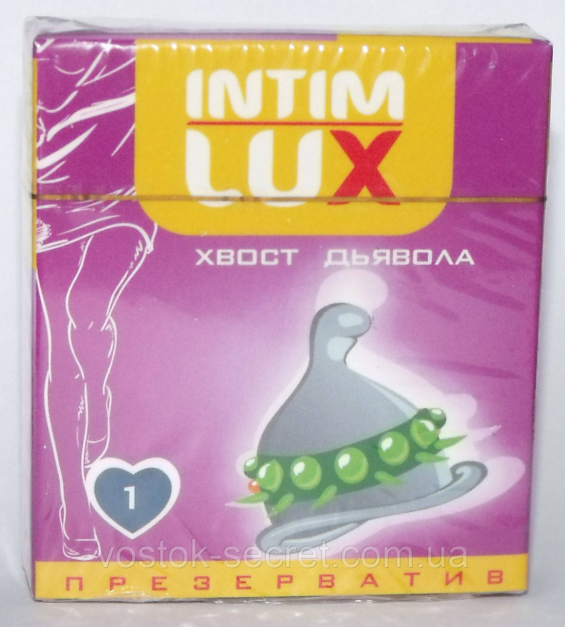 Презерватив із кульками та вусами Intim Lux "Хвіст диявола"