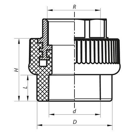 Муфта ВР 63x2F PPR Koer K0093.PRO (KP0111), фото 3