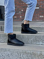 Зимові Черевики UGG Classic II Mini Black Leather / УГГ Класик 2 Міні Лезер Чорні, фото 5