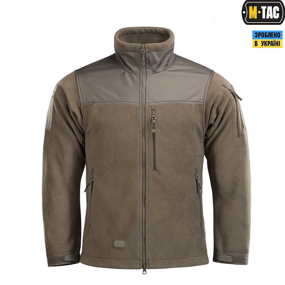 Тактична флісова кофта M-Tac Alpha microfleece GEN.II DARK OLIVE зимова військова фліска армійська куртка - фото 1 - id-p1991493634