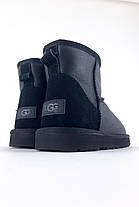 Зимові Черевики UGG Classic II Mini Black Leather / УГГ Класик 2 Міні Лезер Чорні, фото 3
