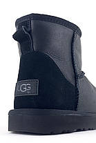 Зимові Черевики UGG Classic II Mini Black Leather / УГГ Класик 2 Міні Лезер Чорні, фото 4
