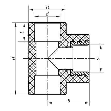Тройник ВР 25x3/4F PPR Koer K0105.PRO (KP0125), фото 3