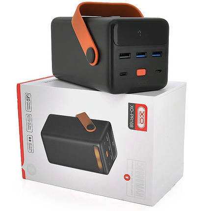 Портативний Power Bank XO-PR168 50000 mAh зовнішній акумулятор повербанк для смартфона швидка зарядка ліхтарик, фото 1