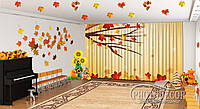Осінні Фото Штори в дитячий садок "Осінні яскраві оранжеві листочки" - Будь-який розмір! Читаємо опис!